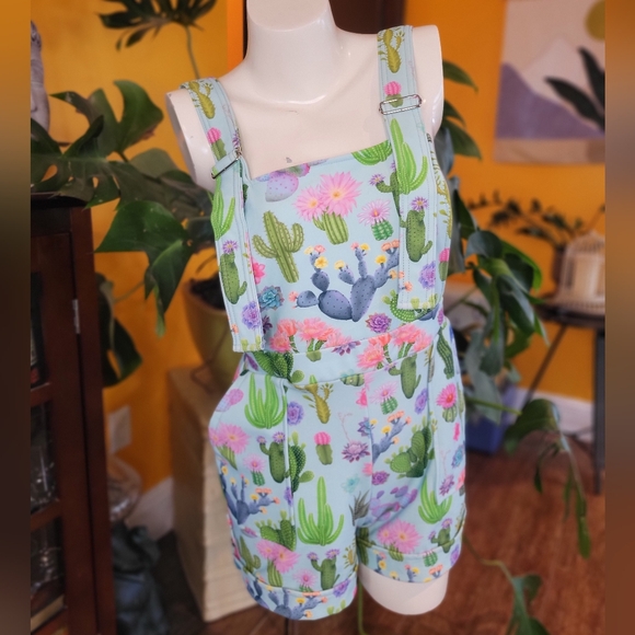 Blackmilk Pants - Blackmilk Cactus Print Overalls